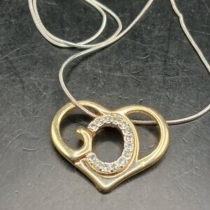God's Heart Gold toned and Faux Diamond Necklace